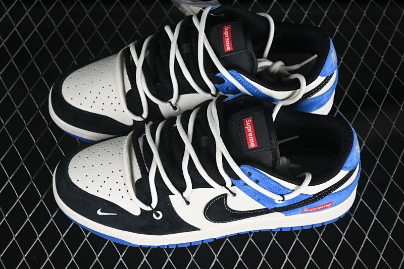 All Categories Nk SB Dunk Series Nk SB Dunk Low High-end Customized Low-top Shoes Nike SB Dunk Low Sup Series Straps Black, White, and Black Hook Anniversary High-end Customized Low-top Casual Shoes YX5066-271